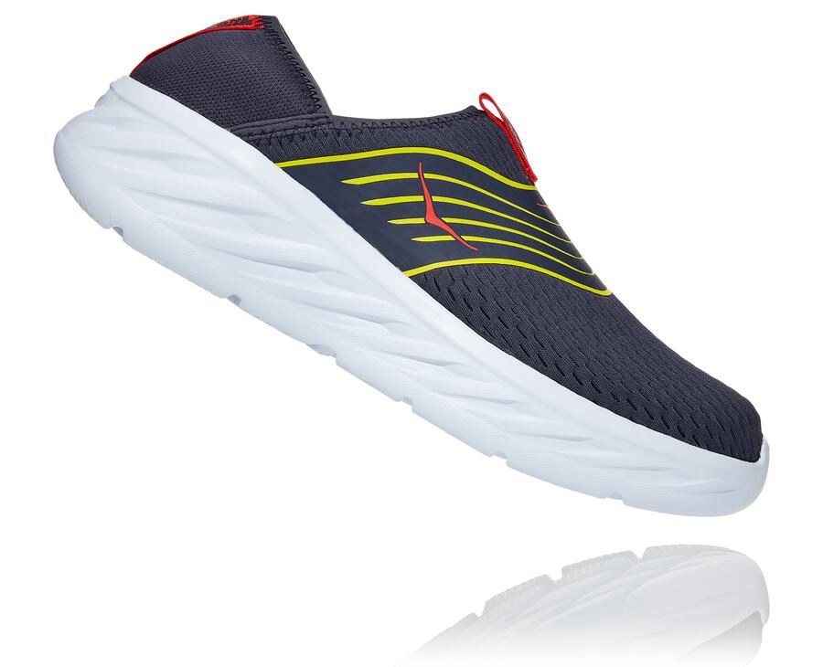 Sandals Mens - Hoka One One ORA Recovery - Navy/White - PKSFCTZ-20